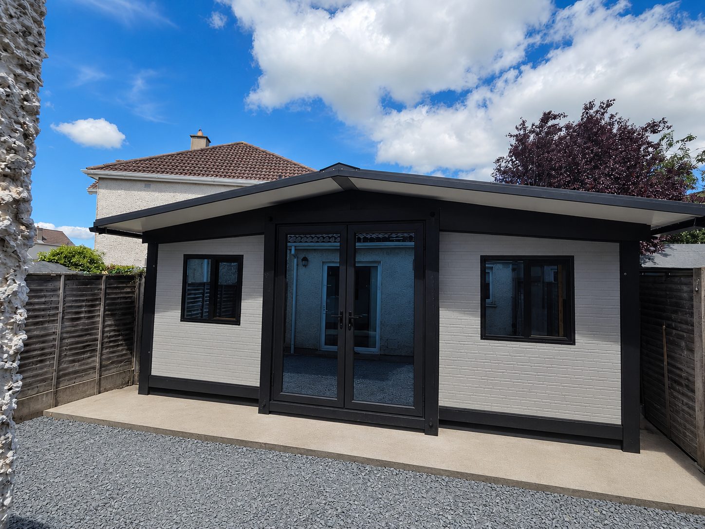 Aria's modular home installed in an Irish garden
